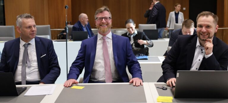 : Stimmen der Vernunft und des gesunden Menschenverstandes: Die AfD-Angeordneten Harm Rykena, Alfred Dannenberg und Stephan Bothe im Plenarsaal